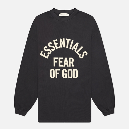 фото Мужской лонгслив fear of god essentials campus 90's, цвет чёрный, размер xxl