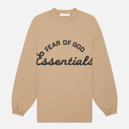 фото Мужской лонгслив fear of god essentials training 90's, цвет бежевый, размер s