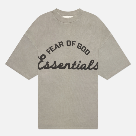 фото Мужская футболка fear of god essentials training 90's, цвет бежевый, размер s