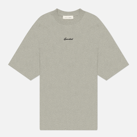 фото Мужская футболка fear of god essentials signature 90's, цвет серый, размер s