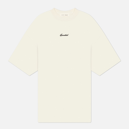 фото Мужская футболка fear of god essentials signature 90's, цвет белый, размер s