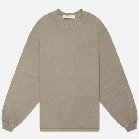 фото Женский лонгслив fear of god essentials signature 90's fit, цвет бежевый, размер l
