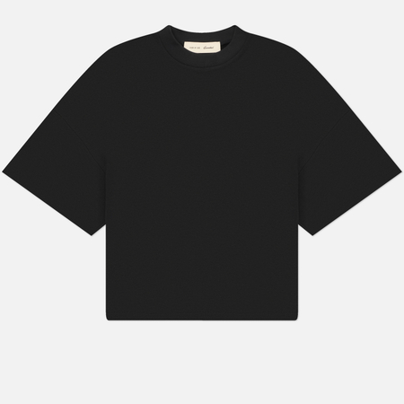 фото Женская футболка fear of god essentials boxy, цвет чёрный, размер xs