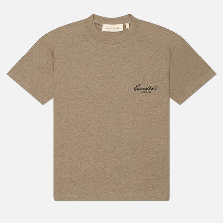 фото Женская футболка fear of god essentials classic, цвет бежевый, размер s