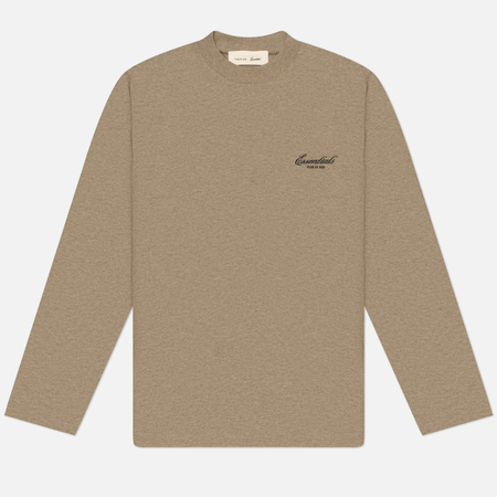 фото Женский лонгслив fear of god essentials classic, цвет бежевый, размер s