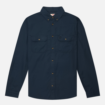 фото Мужская рубашка fjallraven ovik lite flannel, цвет синий, размер l