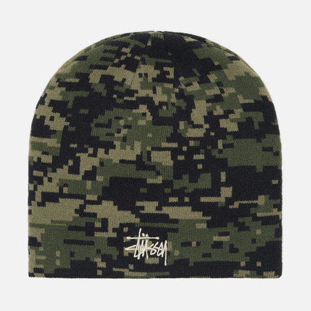 фото Шапка stussy basic stussy skullcap, цвет зелёный
