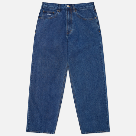 фото Мужские джинсы obey bigwig baggy denim 13.5 oz, цвет синий, размер 36
