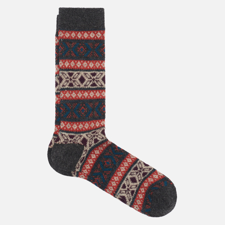 фото Носки anonymous ism wool jacquard crew, цвет чёрный, размер 41-44 eu