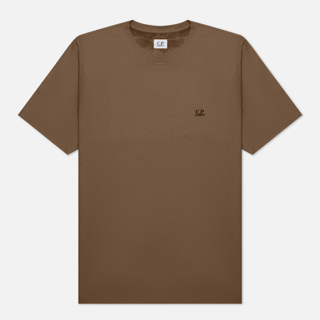 фото Мужская футболка c.p. company 30/1 jersey goggle print logo, цвет оливковый, размер s