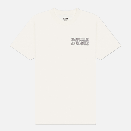 фото Мужская футболка obey design services, цвет белый, размер s
