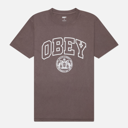 фото Мужская футболка obey university, цвет чёрный, размер m