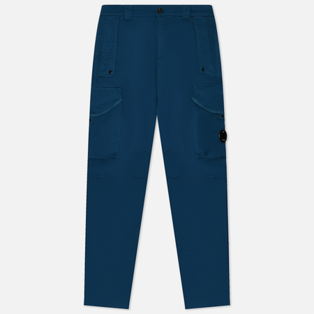 фото Мужские брюки c.p. company stretch sateen ergonomic lens utility, цвет синий, размер 46