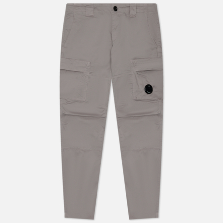 фото Мужские брюки c.p. company stretch sateen ergonomic cargo, цвет серый, размер 46