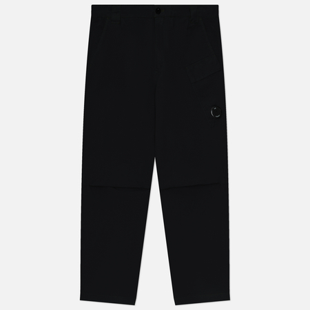 фото Мужские брюки c.p. company flatt nylon regular utility, цвет чёрный, размер 46