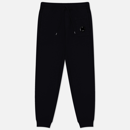 фото Мужские брюки c.p. company light fleece utility, цвет чёрный, размер s