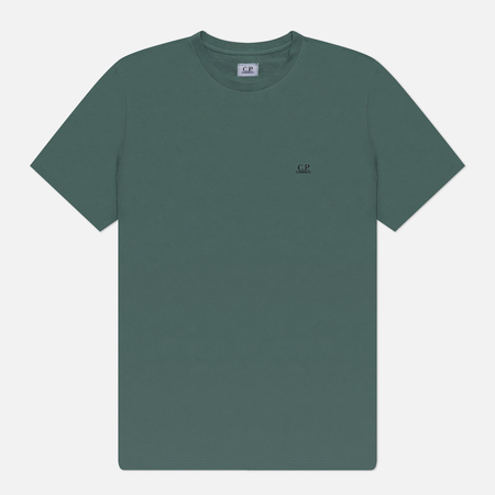 фото Мужская футболка c.p. company 30/1 jersey goggle, цвет зелёный, размер s