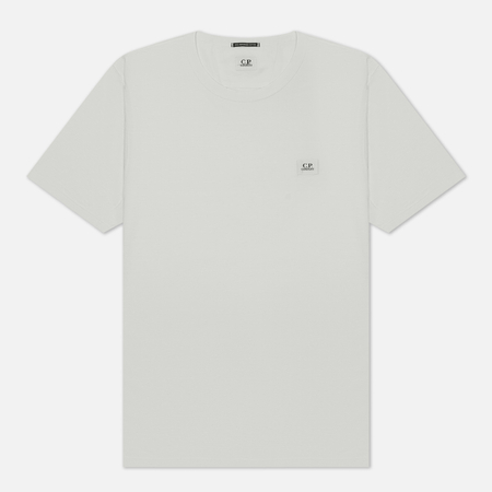 фото Мужская футболка c.p. company 70/2 mercerized jersey, цвет белый, размер s