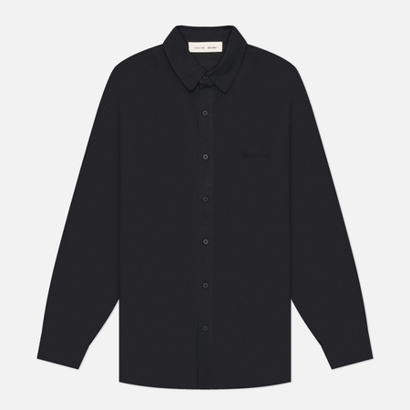 фото Мужская рубашка fear of god essentials signature button up, цвет чёрный, размер m