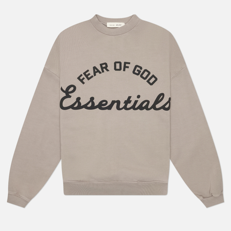 фото Мужская толстовка fear of god essentials training 90's crewneck, цвет бежевый, размер xl