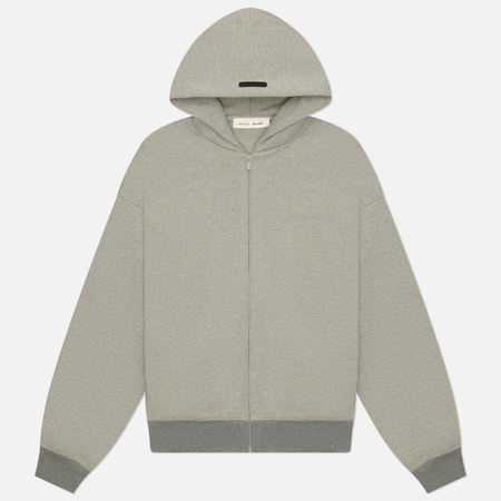 фото Мужская толстовка fear of god essentials signature classic full-zip hoodie, цвет серый, размер m