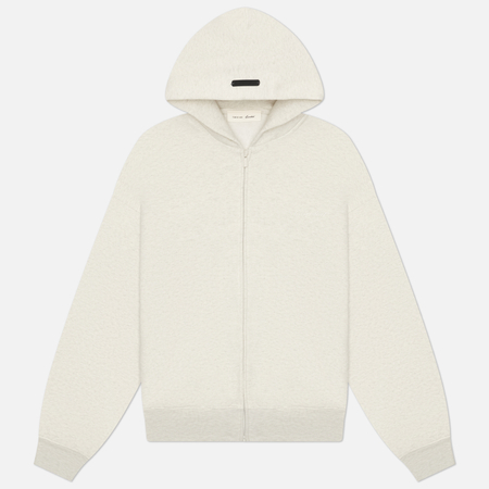 фото Мужская толстовка fear of god essentials signature classic full-zip hoodie, цвет бежевый, размер s