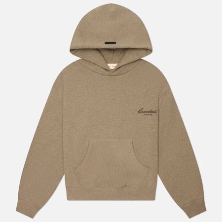 фото Женская толстовка fear of god essentials classic hoodie, цвет бежевый, размер m