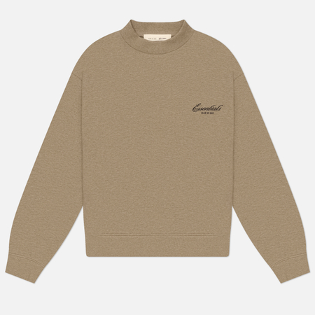 фото Женская толстовка fear of god essentials classic crewneck, цвет бежевый, размер l