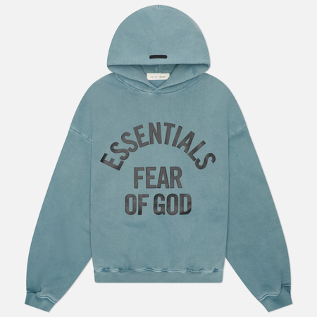 фото Мужская толстовка fear of god essentials campus 90's hoodie, цвет голубой, размер xxxl