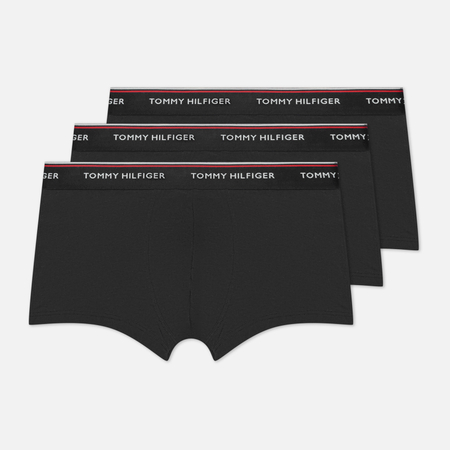 фото Комплект мужских трусов tommy hilfiger underwear 3-pack stretch cotton low rise trunks, цвет чёрный, размер s