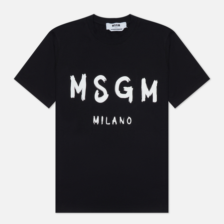 фото Женская футболка msgm msgm milano logo, цвет чёрный, размер l