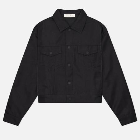 фото Мужская демисезонная куртка fear of god essentials trucker, цвет чёрный, размер xl