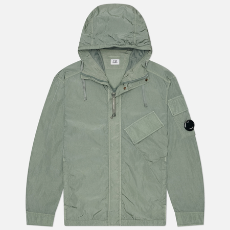 фото Мужская рубашка c.p. company chrome-r hooded lens, цвет зелёный, размер xxl