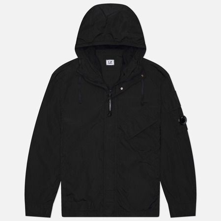 фото Мужская рубашка c.p. company chrome-r hooded lens, цвет чёрный, размер xxl