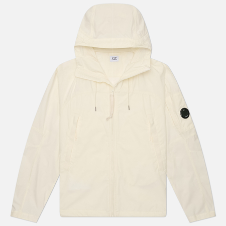 фото Мужская куртка ветровка c.p. company pro-tek hooded lens, цвет белый, размер xl