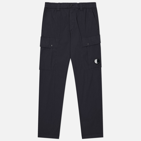 фото Мужские брюки c.p. company 50 fili stretch lens cargo, цвет синий, размер 50