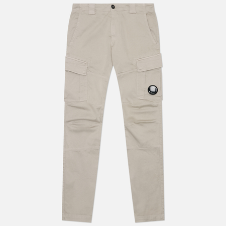 фото Мужские брюки c.p. company stretch sateen ergonomic cargo lens, цвет серый, размер 46