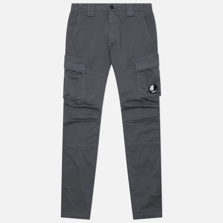 фото Мужские брюки c.p. company stretch sateen ergonomic cargo lens, цвет серый, размер 50