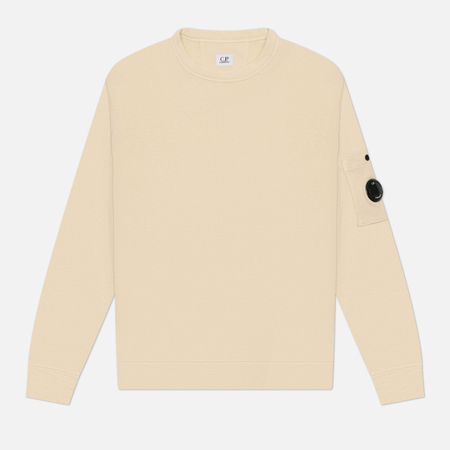 фото Мужская толстовка c.p. company malfile fleece lens crewneck, цвет бежевый, размер l