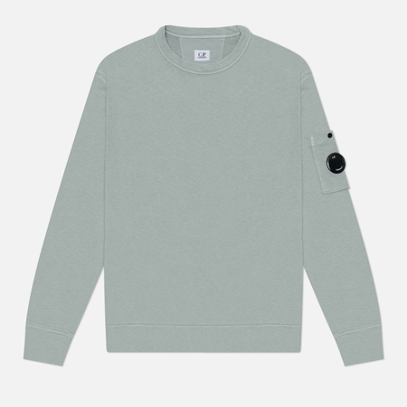 фото Мужская толстовка c.p. company malfile fleece lens crewneck, цвет голубой, размер m