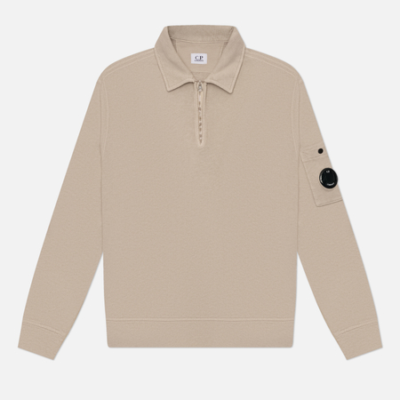 фото Мужская толстовка c.p. company malfile fleece lens half-zip, цвет серый, размер l