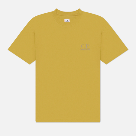 фото Мужская футболка c.p. company 30/1 jersey logo comfort, цвет жёлтый, размер l