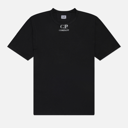 фото Мужская футболка c.p. company 1020 jersey logo stencil, цвет чёрный, размер xxxl