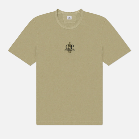 фото Мужская футболка c.p. company 1020 jersey embroidery, цвет серый, размер l
