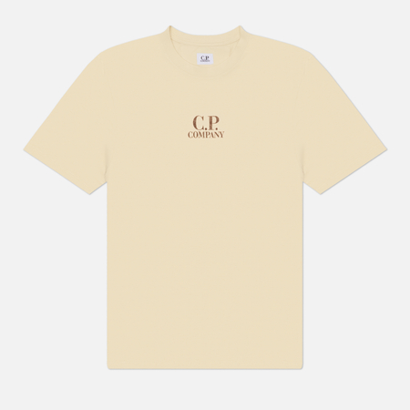 фото Мужская футболка c.p. company 24/1 jersey british sailor, цвет бежевый, размер xxl