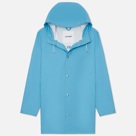фото Мужская куртка дождевик stutterheim stockholm, цвет голубой, размер xl
