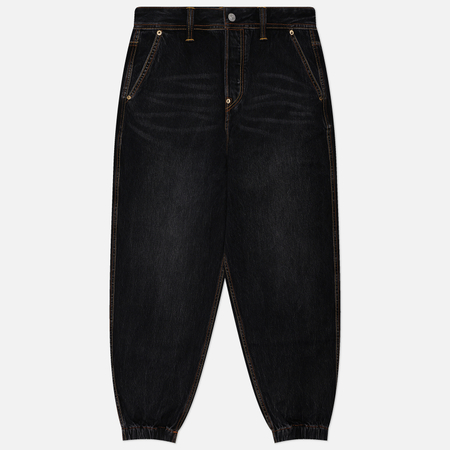 фото Мужские джинсы evisu evergreen seagull embroidered pocket denim jogger, цвет чёрный, размер 30