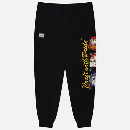 фото Мужские брюки evisu evergreen hyottoko festival printed, цвет чёрный, размер s