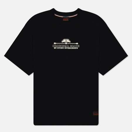 фото Мужская футболка evisu evergreen logo printed, цвет чёрный, размер s