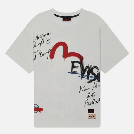 фото Мужская футболка evisu seagull & evisu graffiti print, цвет белый, размер s